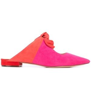 Alexandre Birman Evelyn Flat with Bow Suede